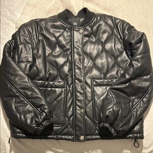 Black Quilted Leather Jacket